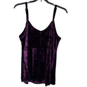 TORRID Purple Velvet Velour Sleeveless Tank Blouse 2X